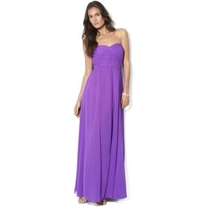 Ralph Lauren Strapless Chiffon Gown